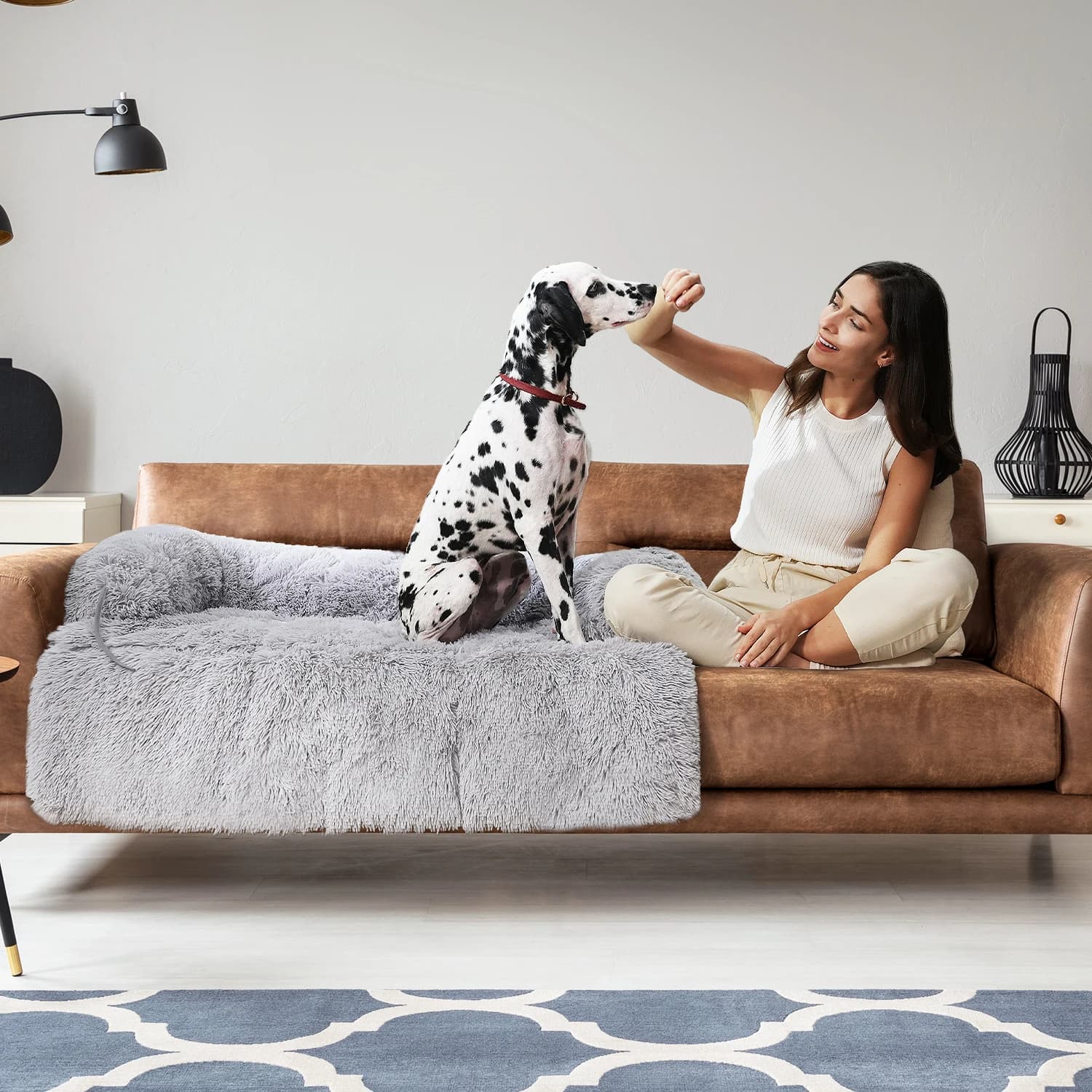 Polymères de lit moelleux portables pour animaux de compagnie, canapé pour chien, couverture chaude 