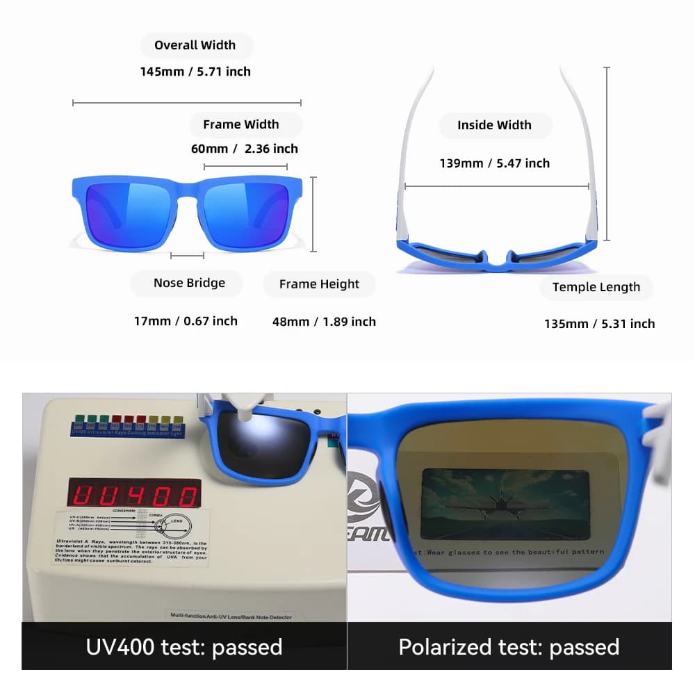 KDEAM Lunettes de soleil polarisées multicolores pour hommes et femmes, lunettes de soleil colorées 