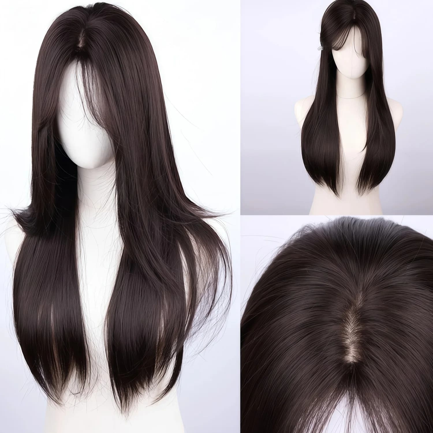 Perruque synthétique lisse noire naturelle de 28 pouces, adaptée aux femmes pour le carnaval, St. Jo