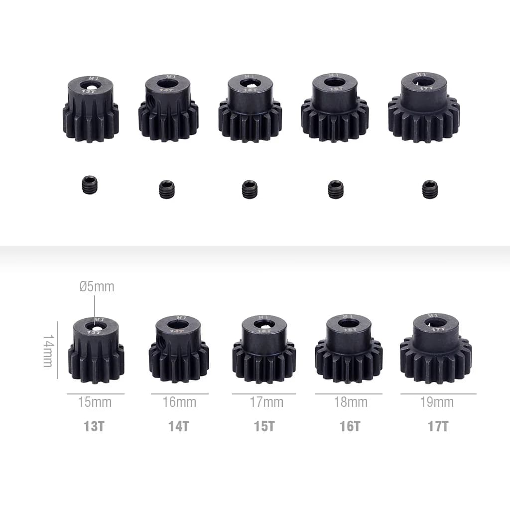 M1 5mm 11T 12T 14T 15T 17t 18t 20T 21t 22T 24T 25T 26T 28T 30T, pignon métallique en acier, engrenag
