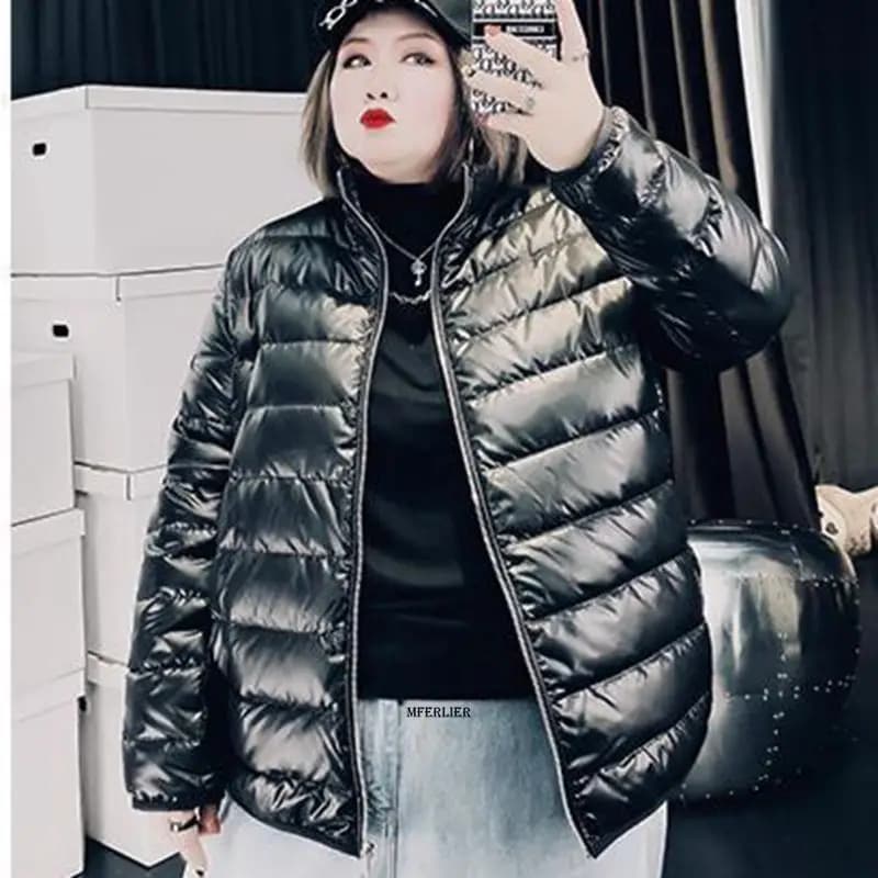 Parka matelassurera à col montant pour femme, veste noire, vêtements d'extérieur pour femme, optique
