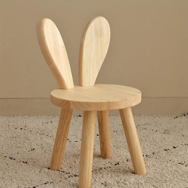 1pc petit tabouret créatif, oreilles de lapin mignonnes petit tabouret en bois massif, tabouret déco