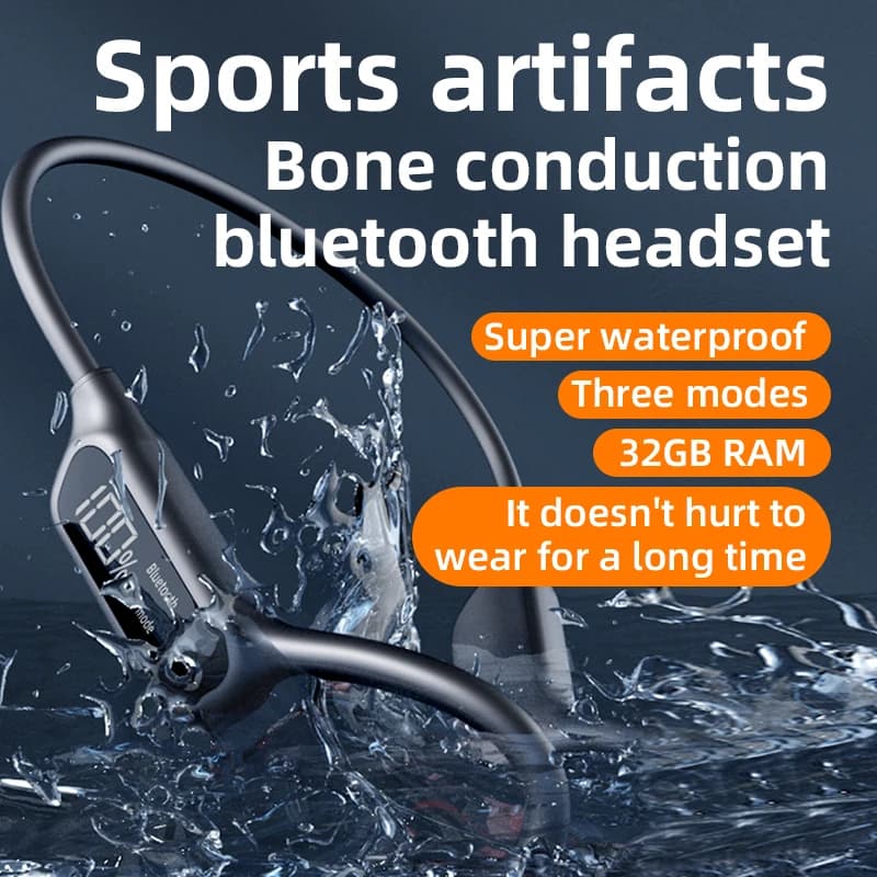 X10 IPX8 étanche natation Conduction osseuse casque sans fil Bluetooth 5.3 32GB lecteur MP3 HIFI bas