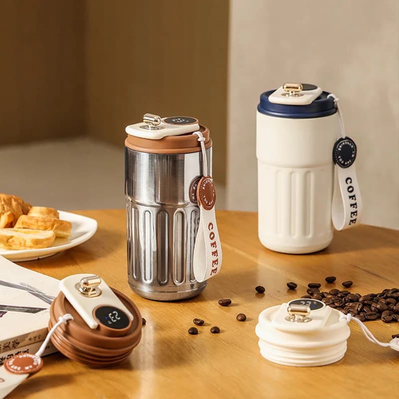 Bouteille Thermos de 450ml, affichage intelligent de la température, tasse sous vide en acier inoxyd