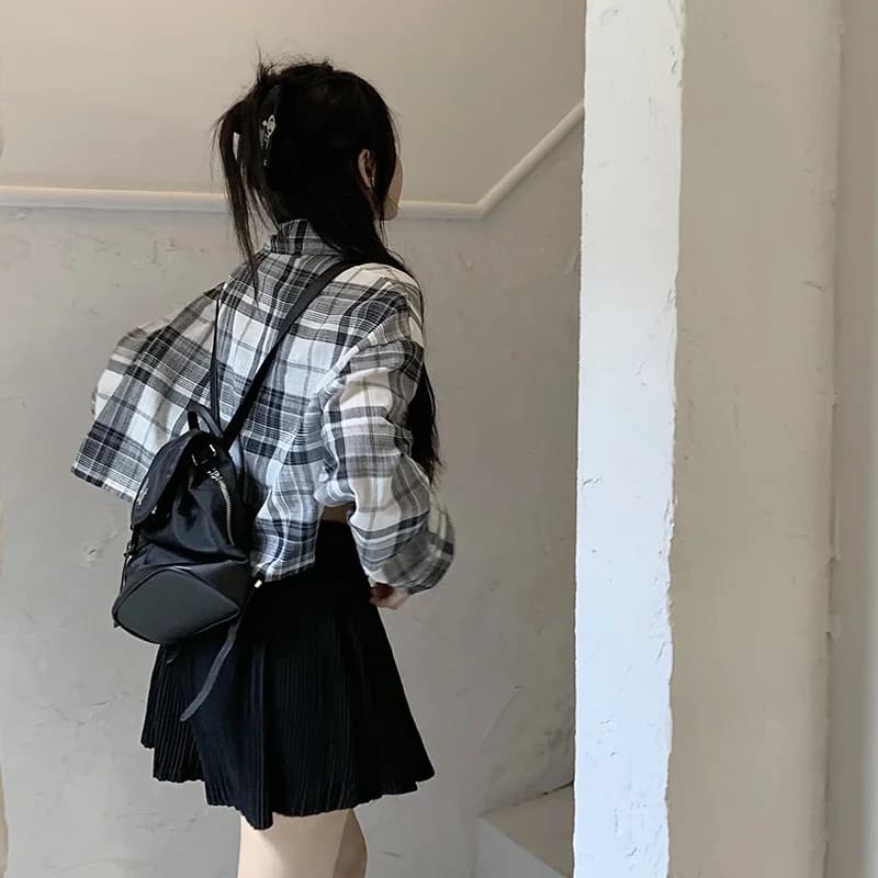 Short taille haute pour femme, plis solides, tout match, mode esthétique populaire, style coréen, ch