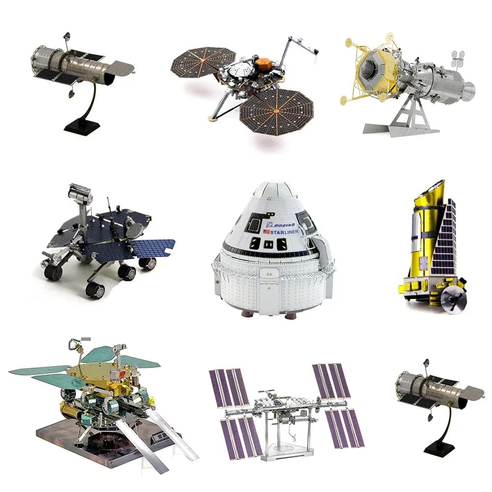 Exploration spatiale 3D Puzzle en métal navette Hubble télescope spatial Mars Rover modèle jouet pou