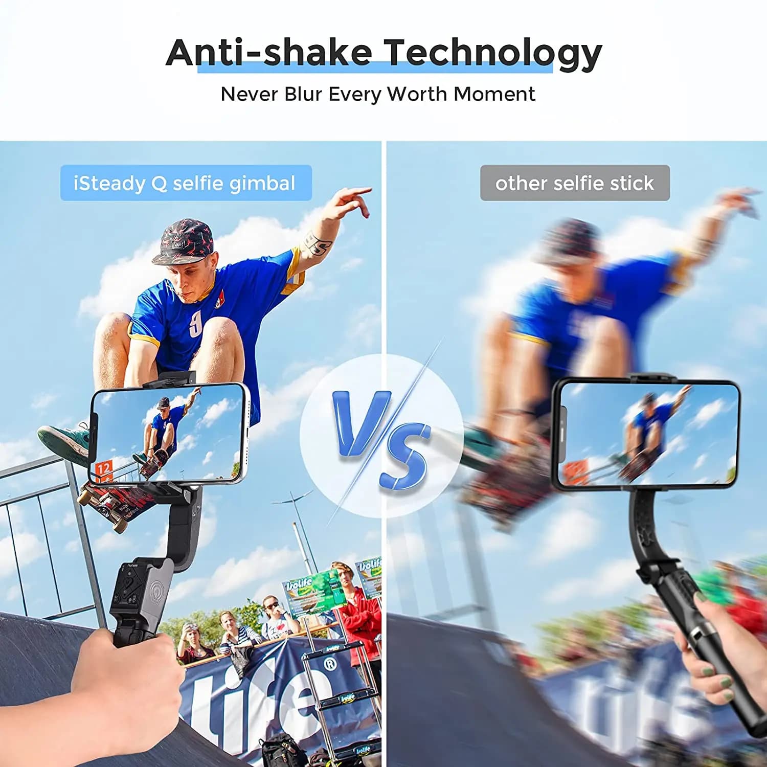 Hohem – iSteady Q stabilisateur de cardan portable, perche à Selfie, trépied réglable avec télécomma