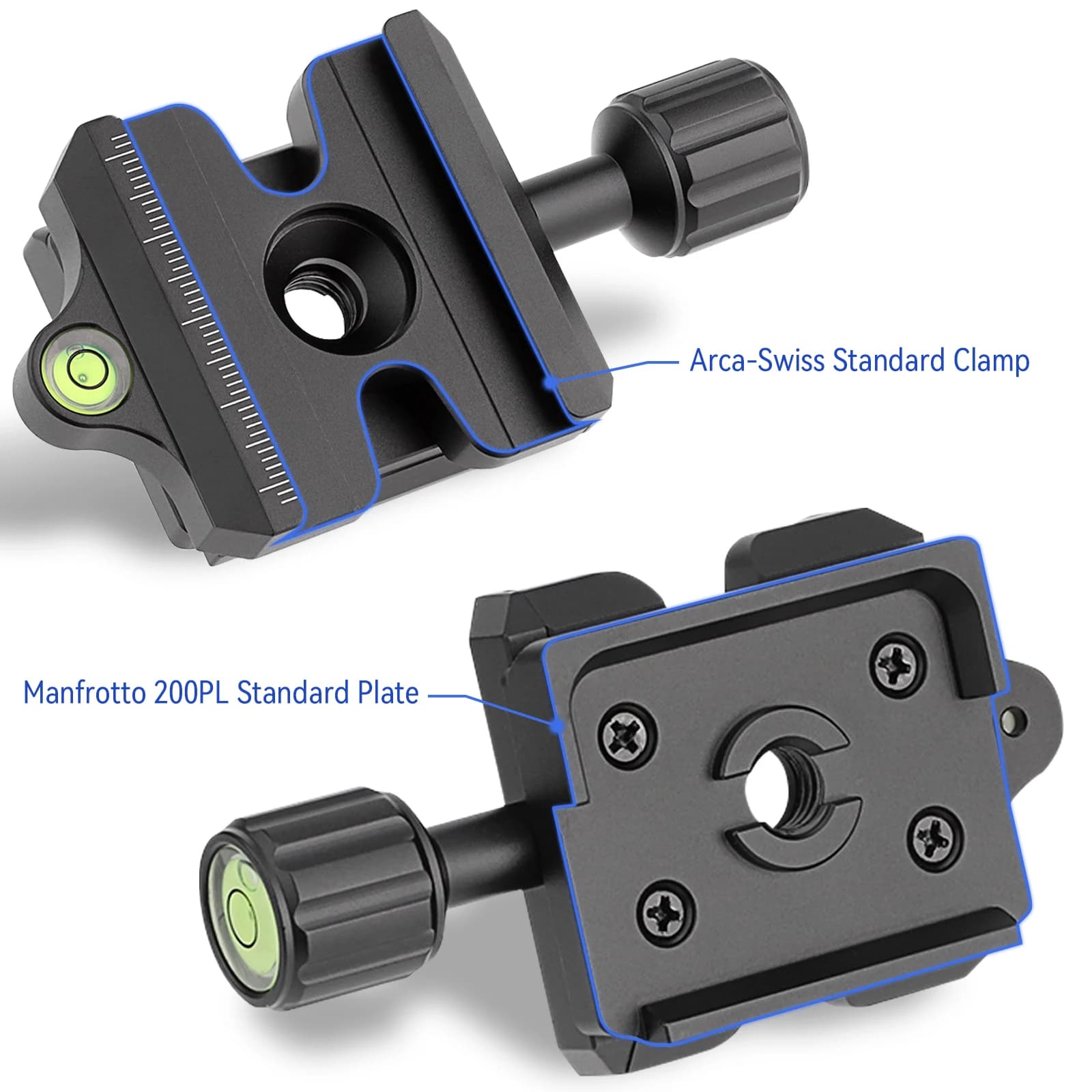 Haoge-Adaptateur de pince QR à dégagement rapide, compatible avec le système Manfrotto RC2 vers Arca