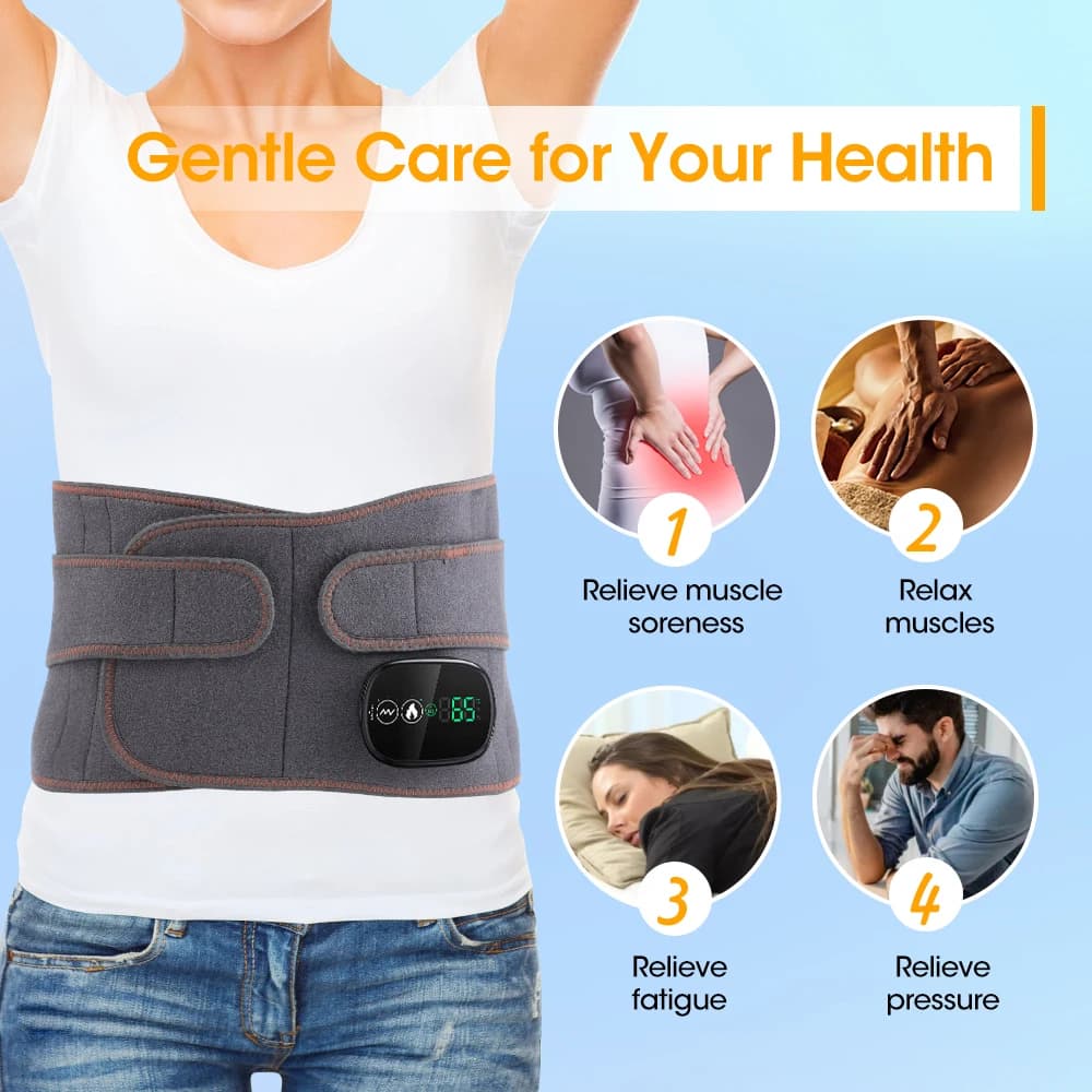 Ceinture chauffante électrique, masseur de taille, lumière rouge vibrante, compresse chaude, physiot