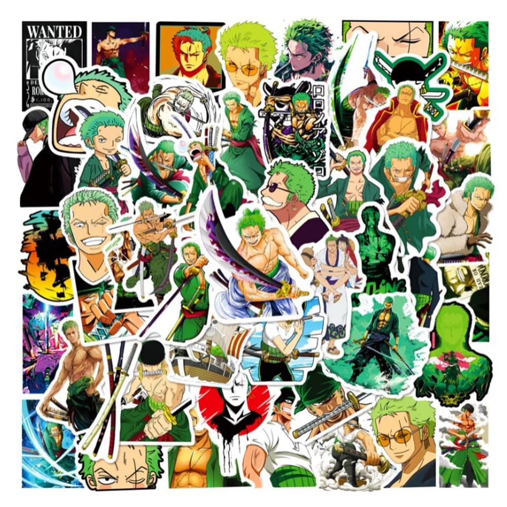 10/30/50pcs Anime une pièce Cool Zoro autocollants dessin animé Graffiti enfants autocollant jouets 
