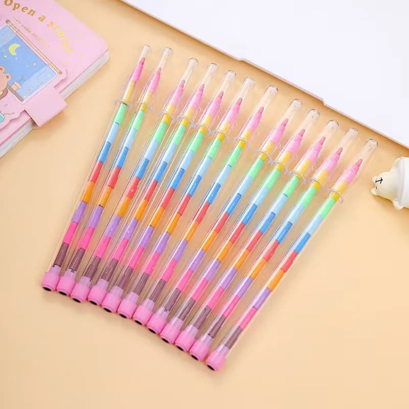 Ensemble de Crayons Graffiti de peinture colorés empilables, fournitures de fête pour enfants, cadea