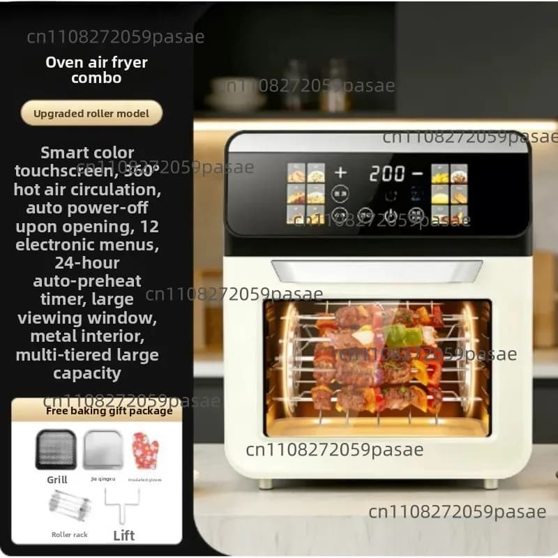 Friteuse à air et four multifonction intelligent à écran tactile grande capacité pour usage domestiq