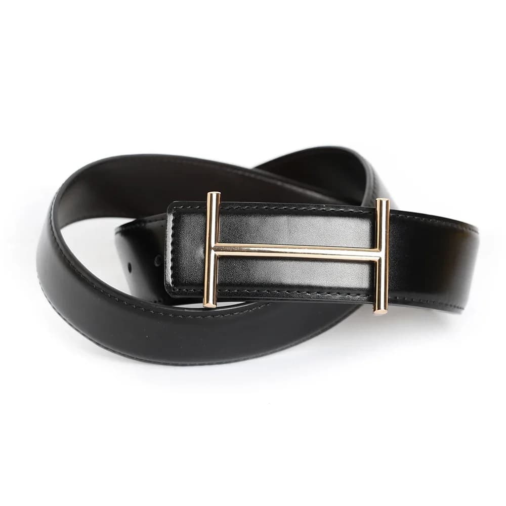 Ceinture en H en cuir véritable pour hommes et femmes, sangle en cuir de vachette véritable, ceintur