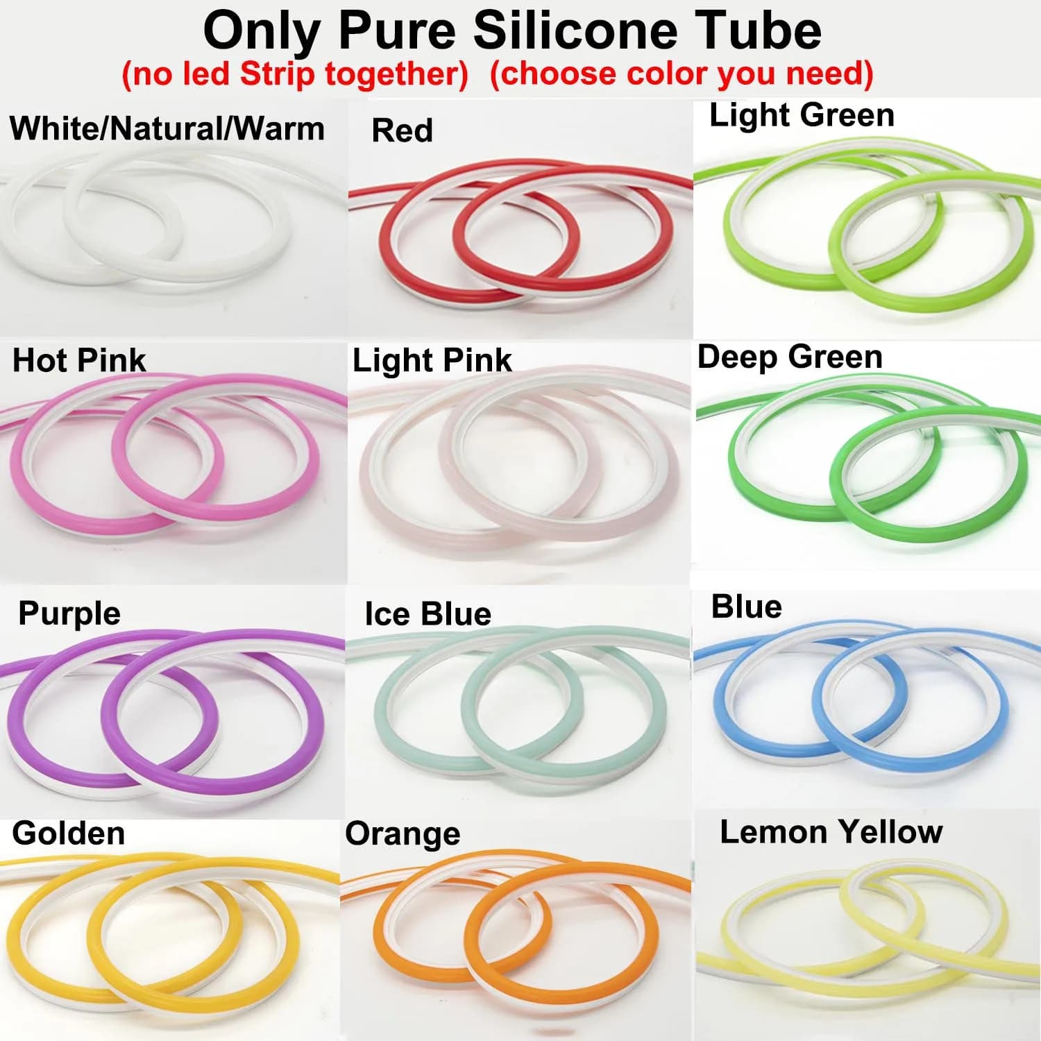 0.5-10m 6mm 8mm Silicone néon bande Tube pliable séparé nouvellement Flexible pour bricolage LED ens
