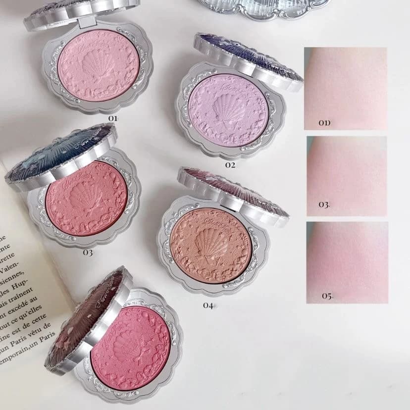 Ensemble de maquillage Flower Know Shells Jewel pour femmes - Fard à paupières, blush, gloss à lèvre