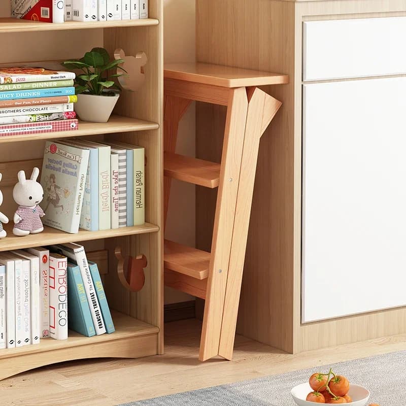 Tabouret à échelle en bambou pour la maison et la cuisine, chaise pliante, multifonctionnel, pédale,