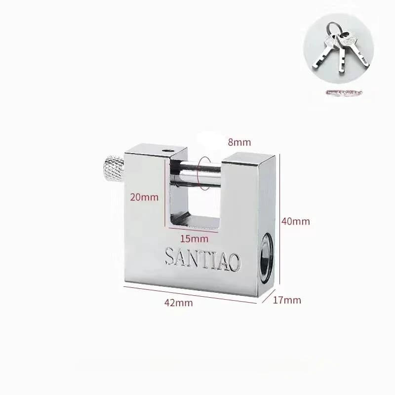 Cadenas en forme de D robuste de haute sécurité avec 3 clés, serrure en acier antirouille pour porte