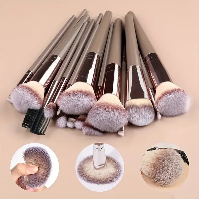 Ensemble professionnel de 3 à 20 pinceaux de maquillage doux et moelleux pour fond de teint, fard à 