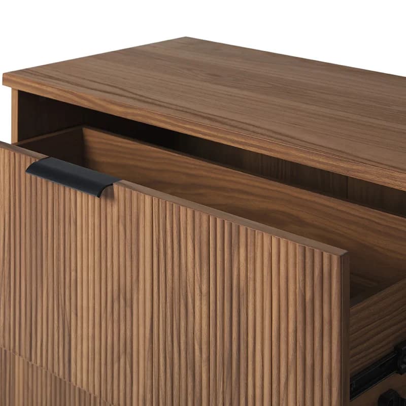 Milieu du siècle 3-MELChest avec Reeded MELFronts, Moka