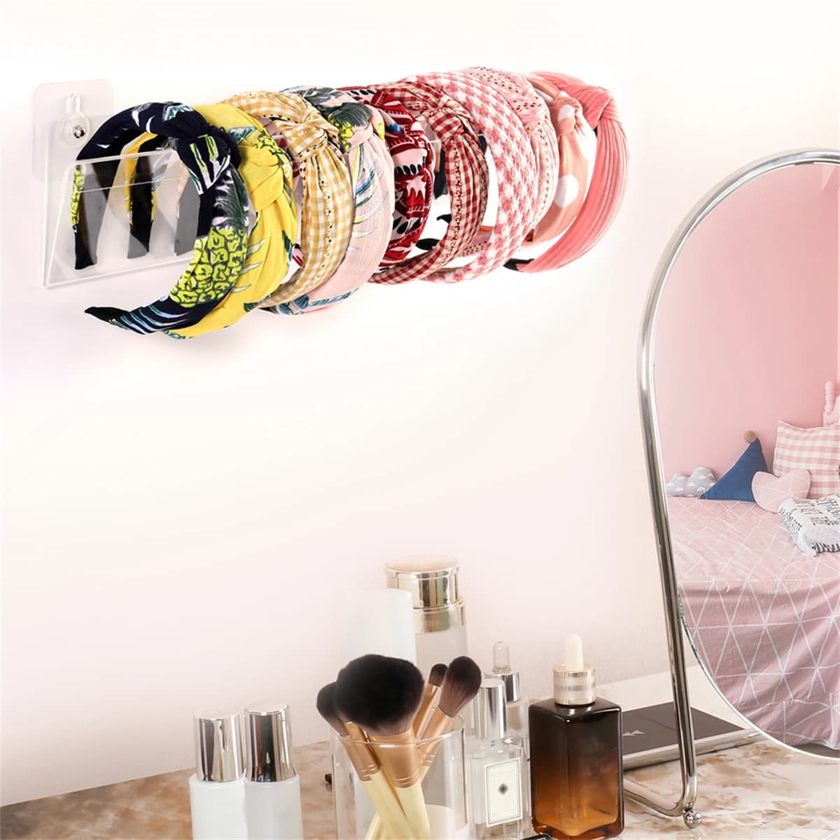 Support de rangement pour cerceau de cheveux creux en acrylique Transparent, boîte d'équipement de r