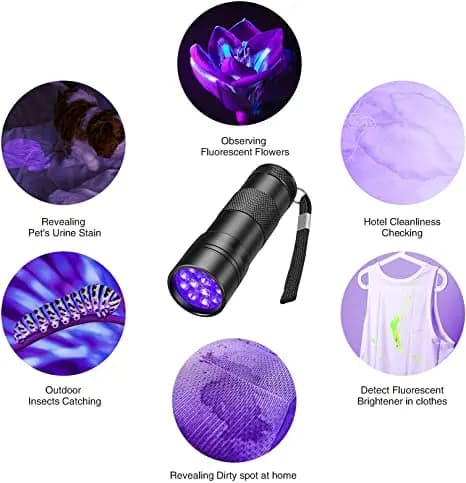 Lampe de poche à lumière noire UV 395nm, lampe de poche ultraviolette portative, détecteur de lumièr