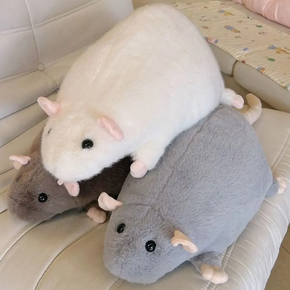 Poupée souris en peluche surdimensionnée, 30/45/90cm, branche de fleur, Rat, dessin animé, figurine 