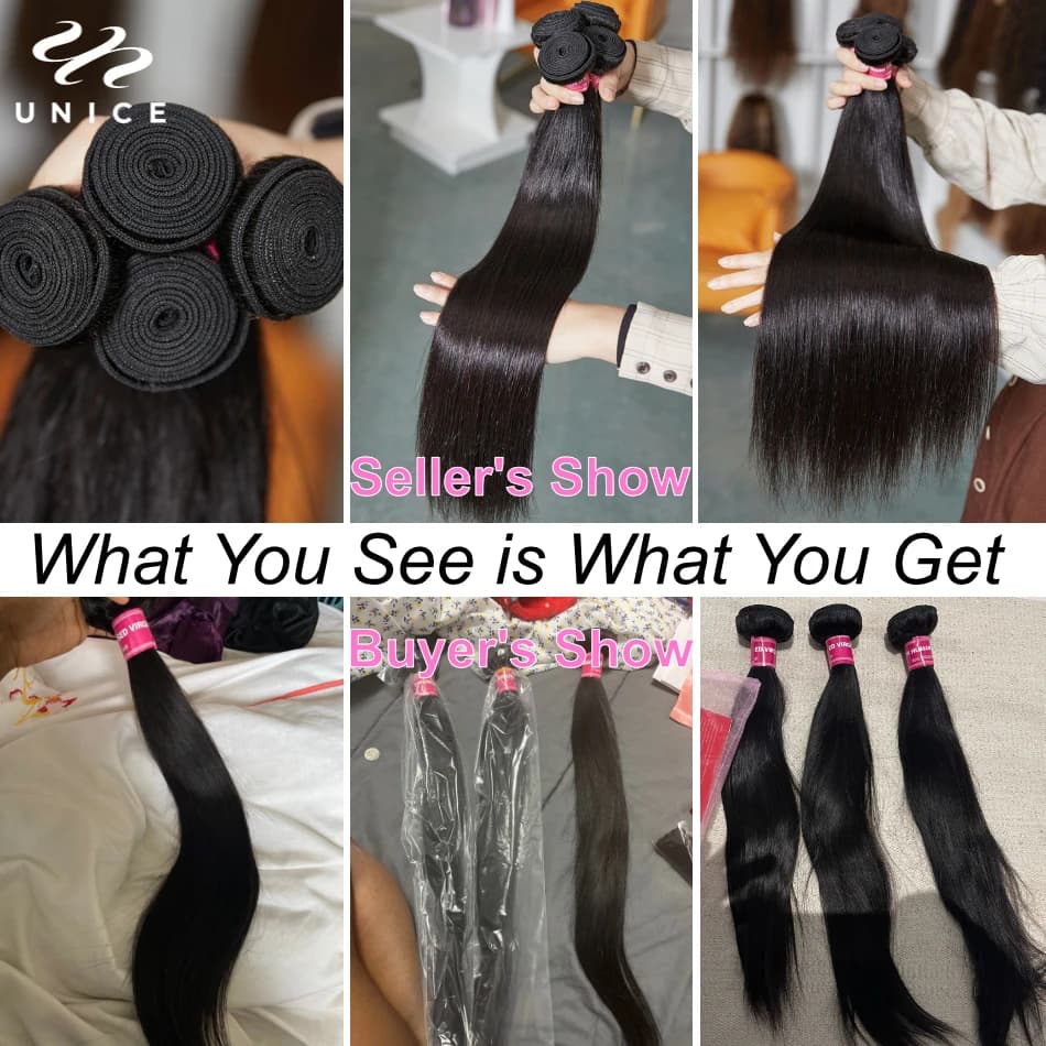 Tissage en lot péruvien 100% naturel-UNice Hair, cheveux lisses, 8 à 30 pouces, lot de 1/3/4, vente 