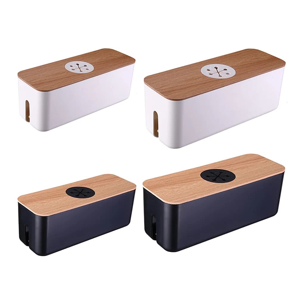 Boîte de rangement de câbles en bois, mallette de rangement de ligne électrique, organisateur de pri
