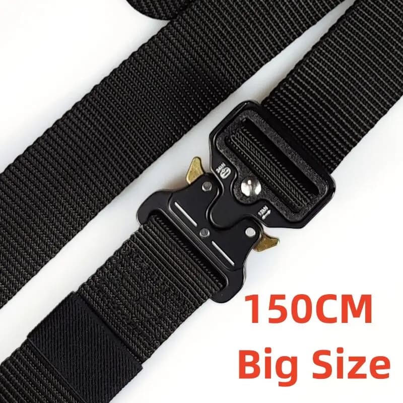 Ceinture tactique avec boucle en métal, robuste, en Nylon pour l'extérieur, 125/135CM de large, 3.8/