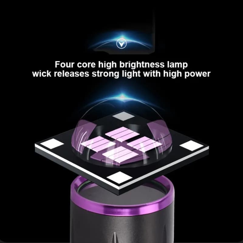 Lampe de poche UV puissante 365nm, Type C, Rechargeable, étanche, lumière violette 26650, pour détec