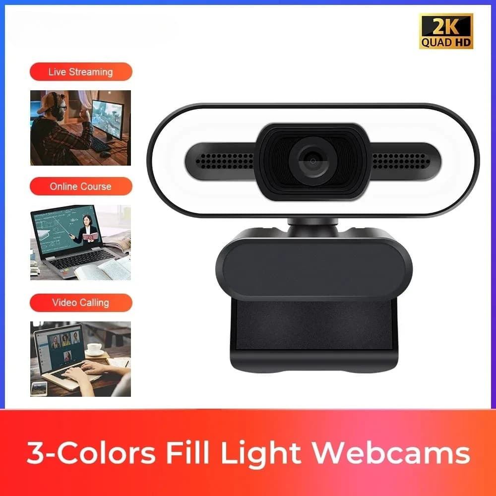 Webcam 2K mini caméra web avec microphone, caméra web pour PC, webcam 1080p, mini caméra PC, caméras