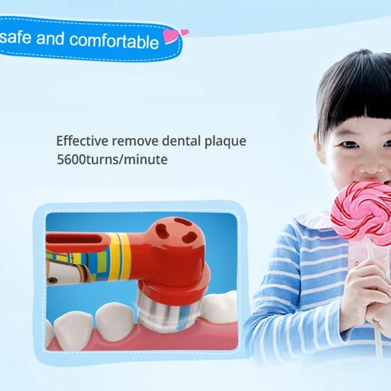 Oral B brosse à dents électrique enfants rotatif propre poils souples 2 Min minuterie brosse à dents