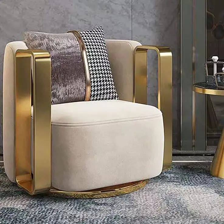 Luxe Relax cuir loisirs Accent chaise meubles de salon en métal pivotant loisirs moderne tissu faute