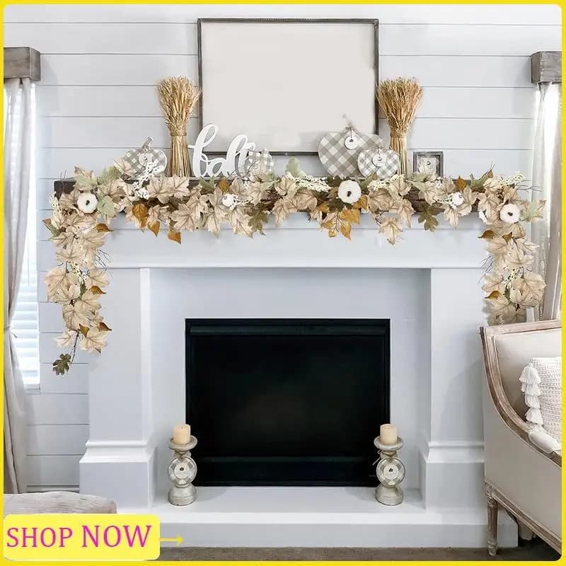 Guirlande d'automne spéciale pour cheminée, 1 pièce, décorations de récolte d'halloween pour Thanksg