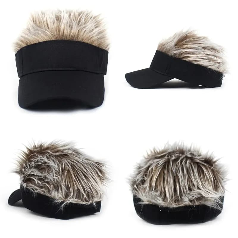 Casquette de Baseball synthétique courte pour hommes, perruque à pointes, faux cheveux, pare-soleil 