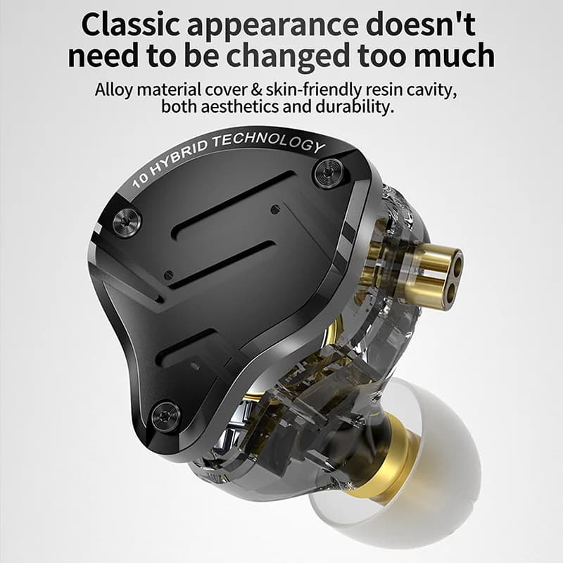 KZ ZS10 PRO X HIFI basse métal hybride dans l'oreille écouteur Sport suppression de bruit casque éco