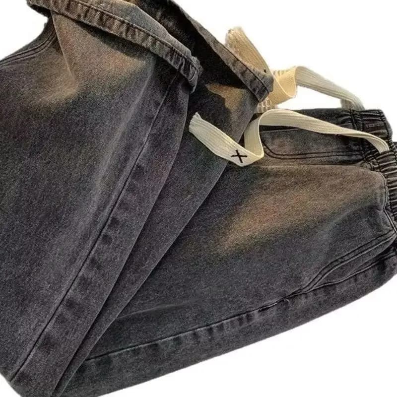 Nouveaux jeans américains à cordon de serrage pour hommes, printemps-automne, pantalons décontractés