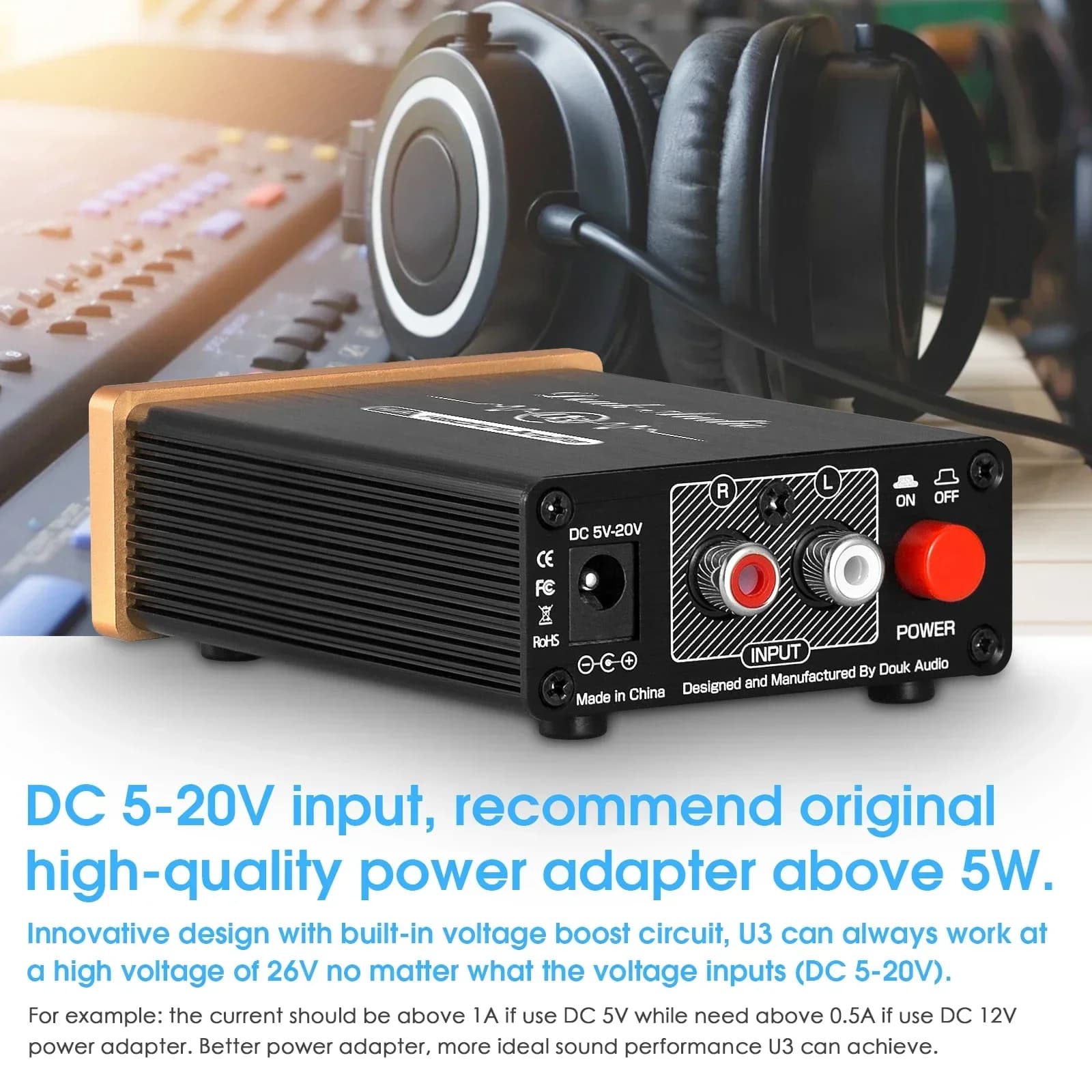 Douk Audio U3 Mini amplificateur de casque de classe A Pure HiFi amplificateur stéréo de bureau à do