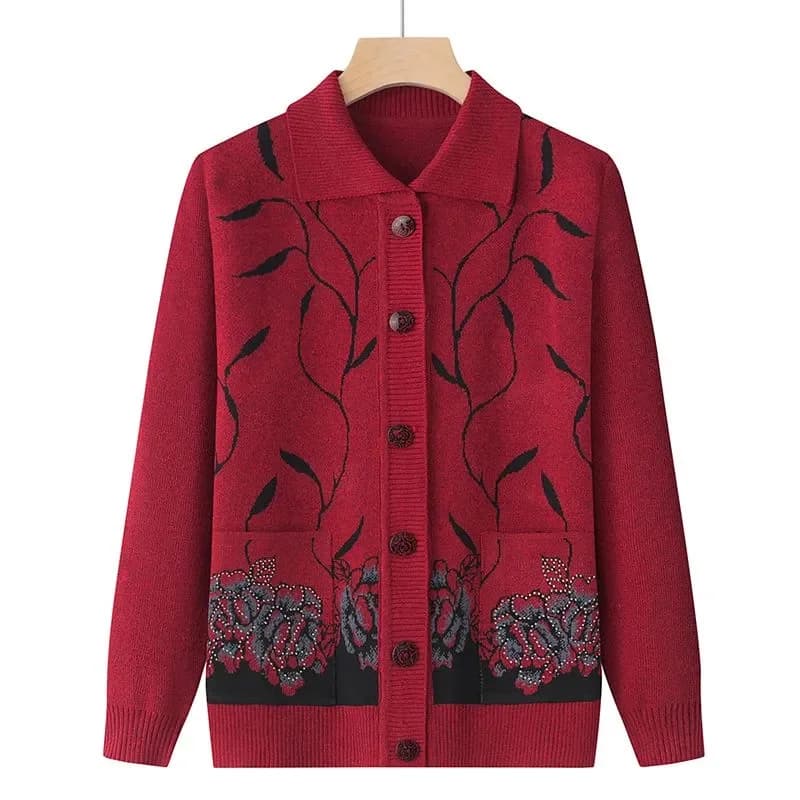 Pull cardigan à manches longues avec boutons pour femmes, manteau chaud, vêtements pour femmes, mère