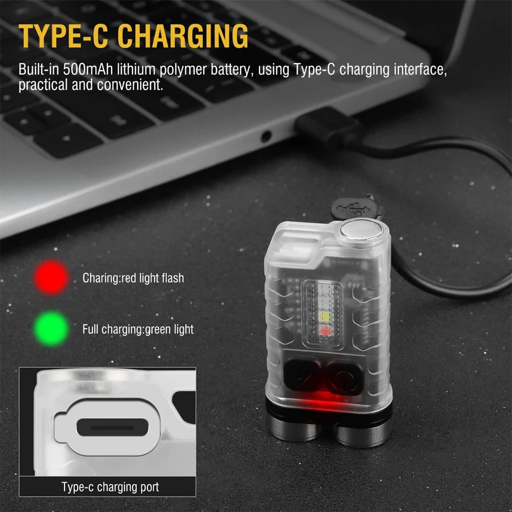 UiT-Porte-clés lampe de poche LED aste UiT V3 EDC, mini torche 900 lumens, lampe de travail de type 