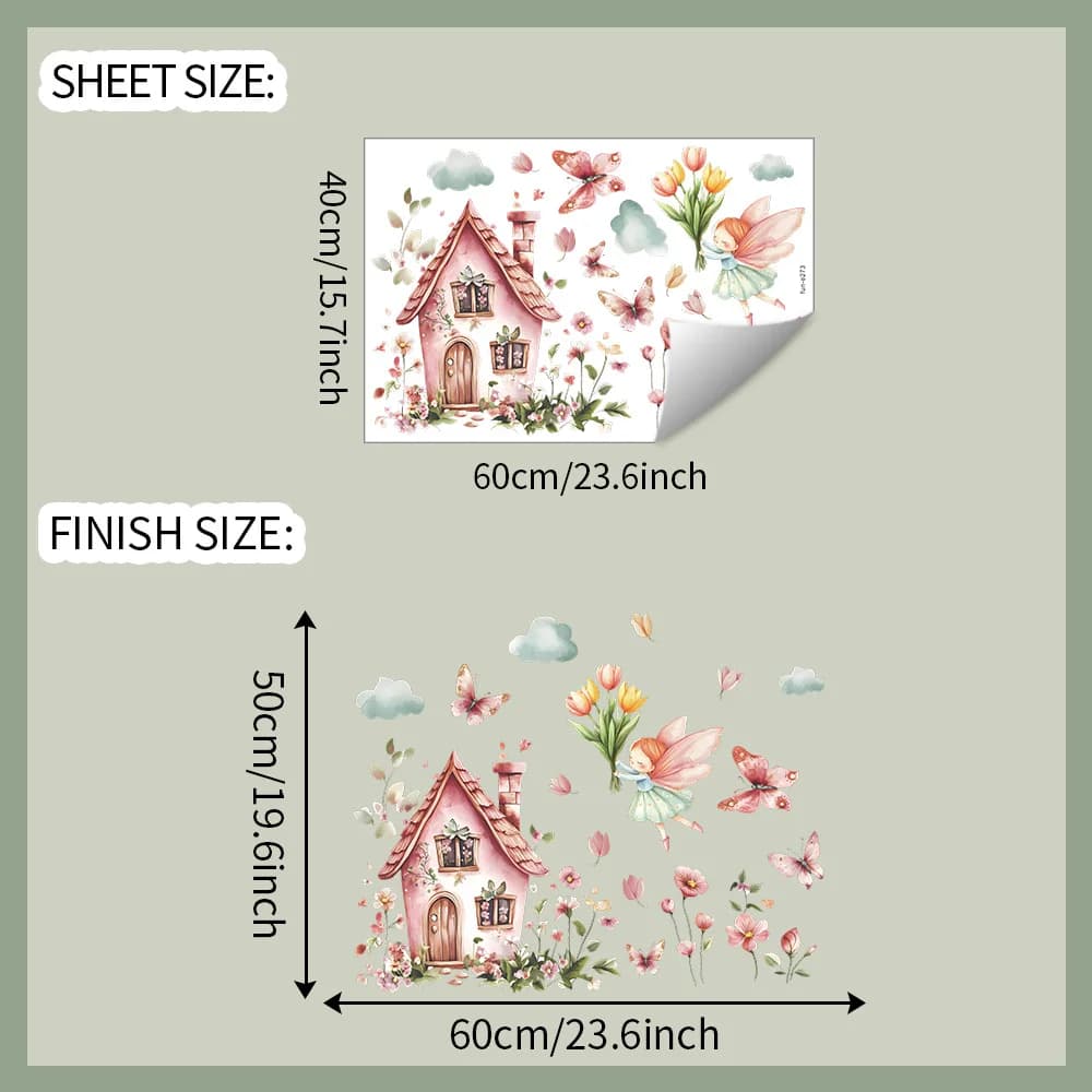 Petite maison de rêve de dessin animé, chambre à coucher de fleurs, salon, fond de maison, embelliss