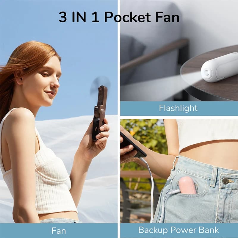 JISULIFE Mini ventilateur portatif, petit ventilateur silencieux Rechargeable par USB 4500mAh pour l