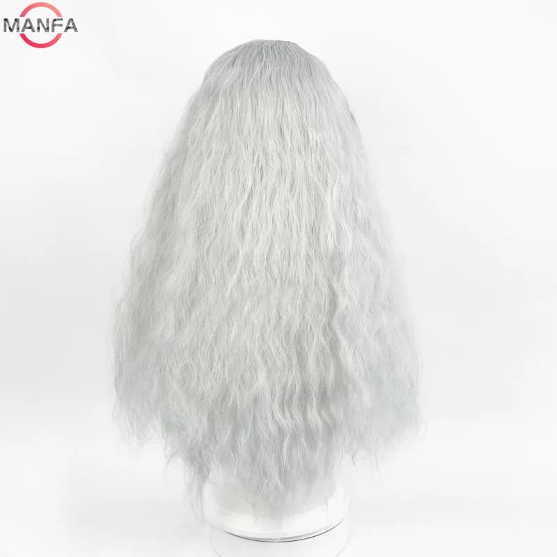 Griffith Cosplay perruque gris clair bouclés ondulés longs résistant à la chaleur perruques de cheve