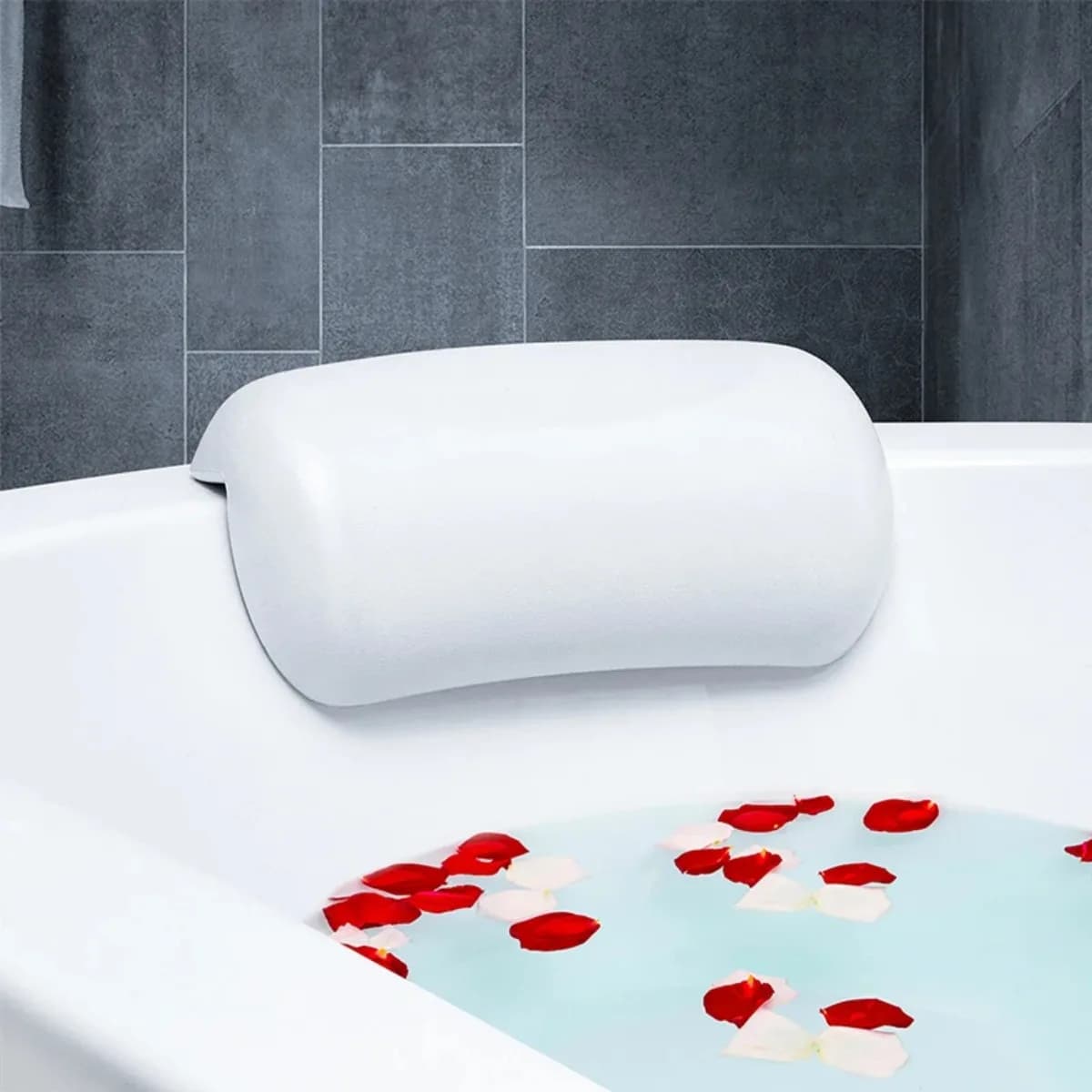 Coussin appui-tête de baignoire antidérapant, oreiller de bain SPA, doux et imperméable, avec ventou
