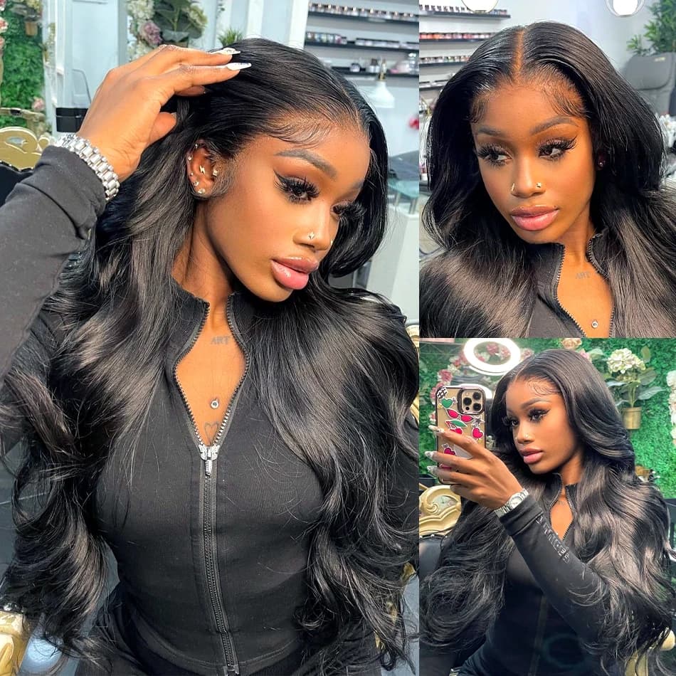 Perruque Lace Front Wig naturelle Body Wave, cheveux humains, 13x4 13x6, transparente, sans colle, 6