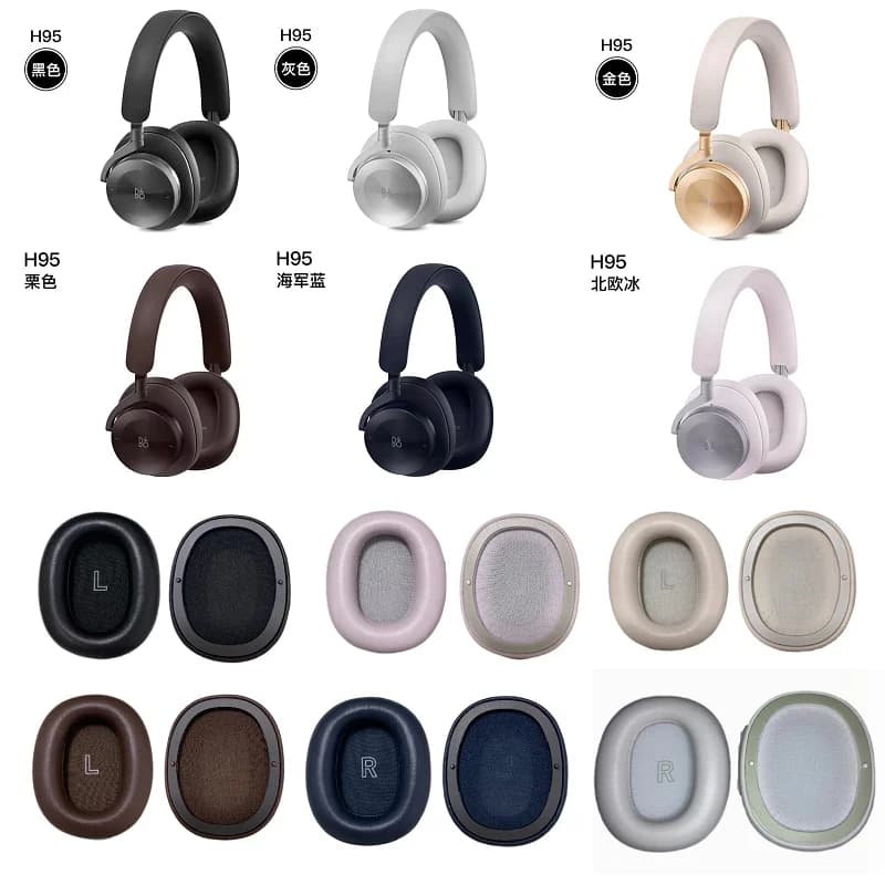 Coussinets d'oreille 100% originaux pour écouteurs B & O H95 Bang & Olufsen Beoplay H95, en cuir de 