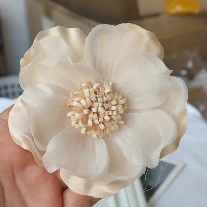 Grand tissu en mousseline de soie fait à la main, fleur artificielle pour robe de mariée, vêtements,