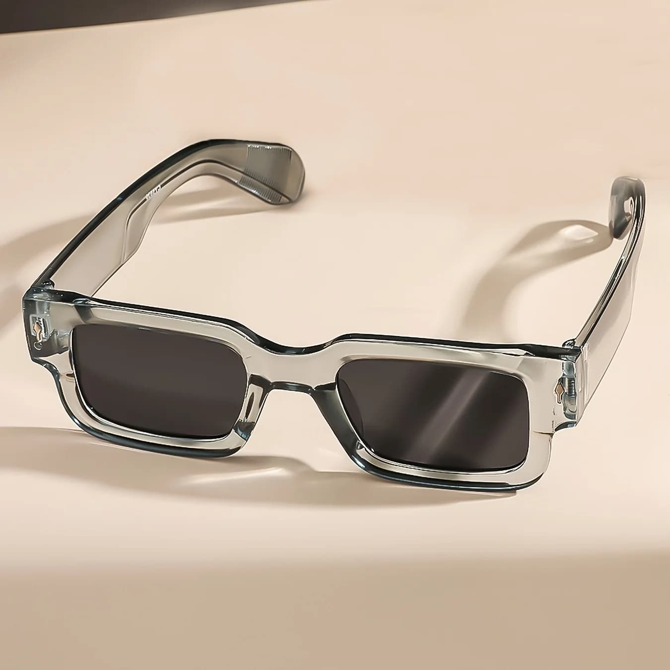 Lunettes de soleil carrées rétro unisexes, 1 pièce, Protection UV classique, monture en plastique, p