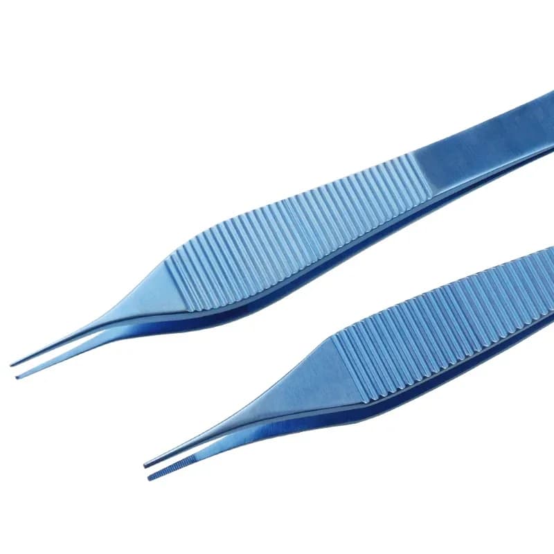 Pince à tissu ophtalmique Adson en titane, pointe dentelée/dents de 122mm, Instrument chirurgical po
