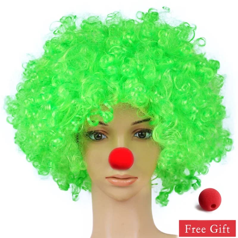Perruque de Clown colorée perruque synthétique Afro bouclée Cosplay pour hommes femmes perruque de f
